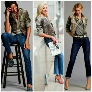 CAbi 3377 Sunday Topper Velvet Collard Jacket Small Platinum Gray W/Golden Tints